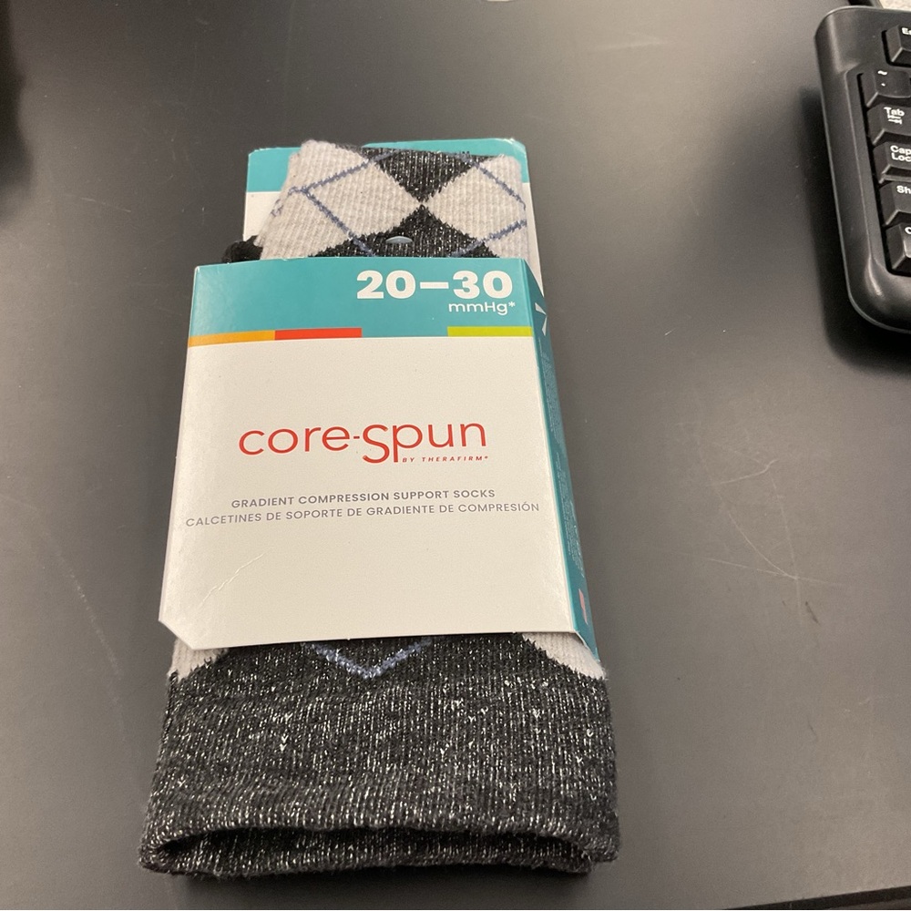 Gradient Compression Socks - Black and Gray